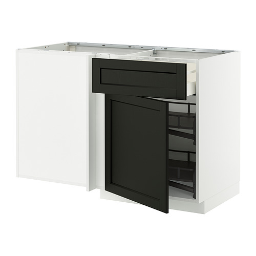 METOD/MAXIMERA, corner base cab w drawer and p-out