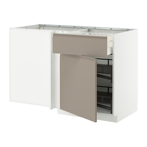 METOD/MAXIMERA, corner base cab w drawer and p-out