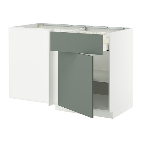 METOD/MAXIMERA, corner base cab w drawer and shelf