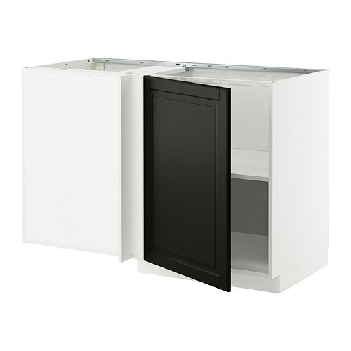 METOD, corner base cabinet with shelf