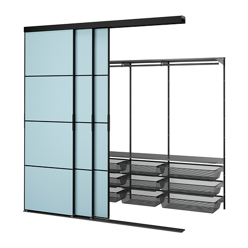 BOAXEL/SKYTTA walk-in wardrobe with sliding doors