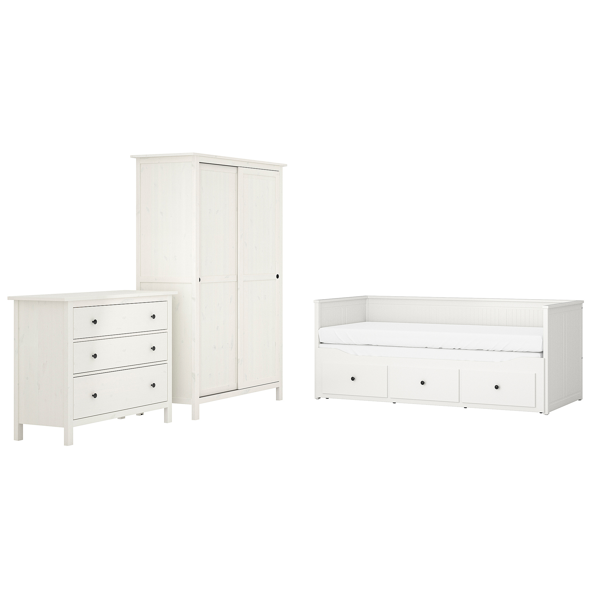 HEMNES bedroom furniture, set of 3 white stain 80x200 cm IKEA Eesti