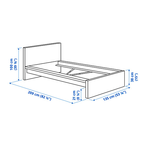 MALM bed frame with mattress