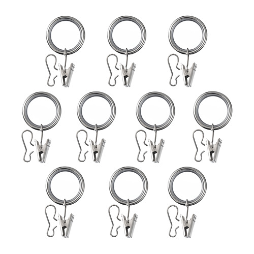 SYRLIG curtain ring with clip and hook
