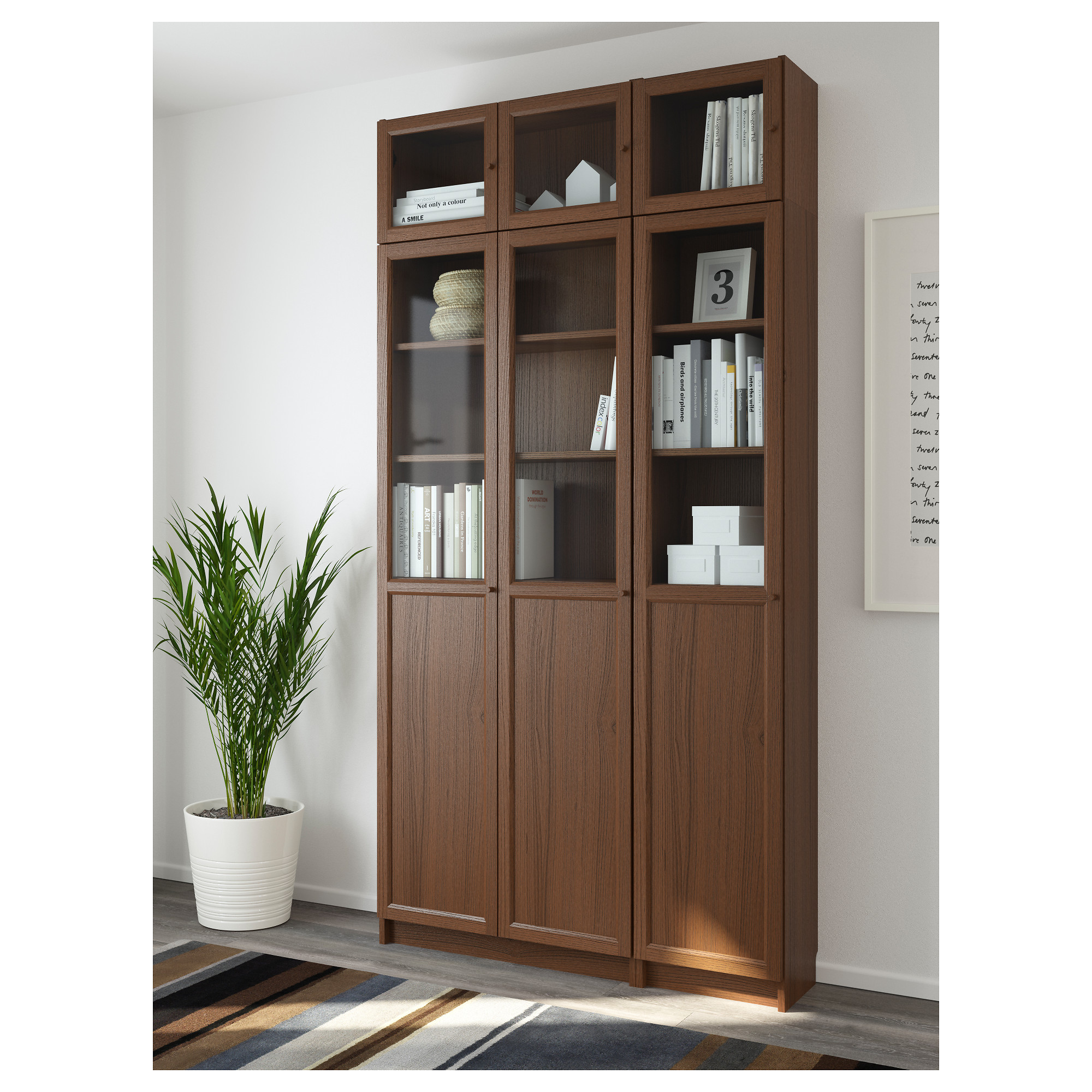 BILLY/OXBERG bookcase brown ash veneer 120x30x237 cm IKEA Eesti