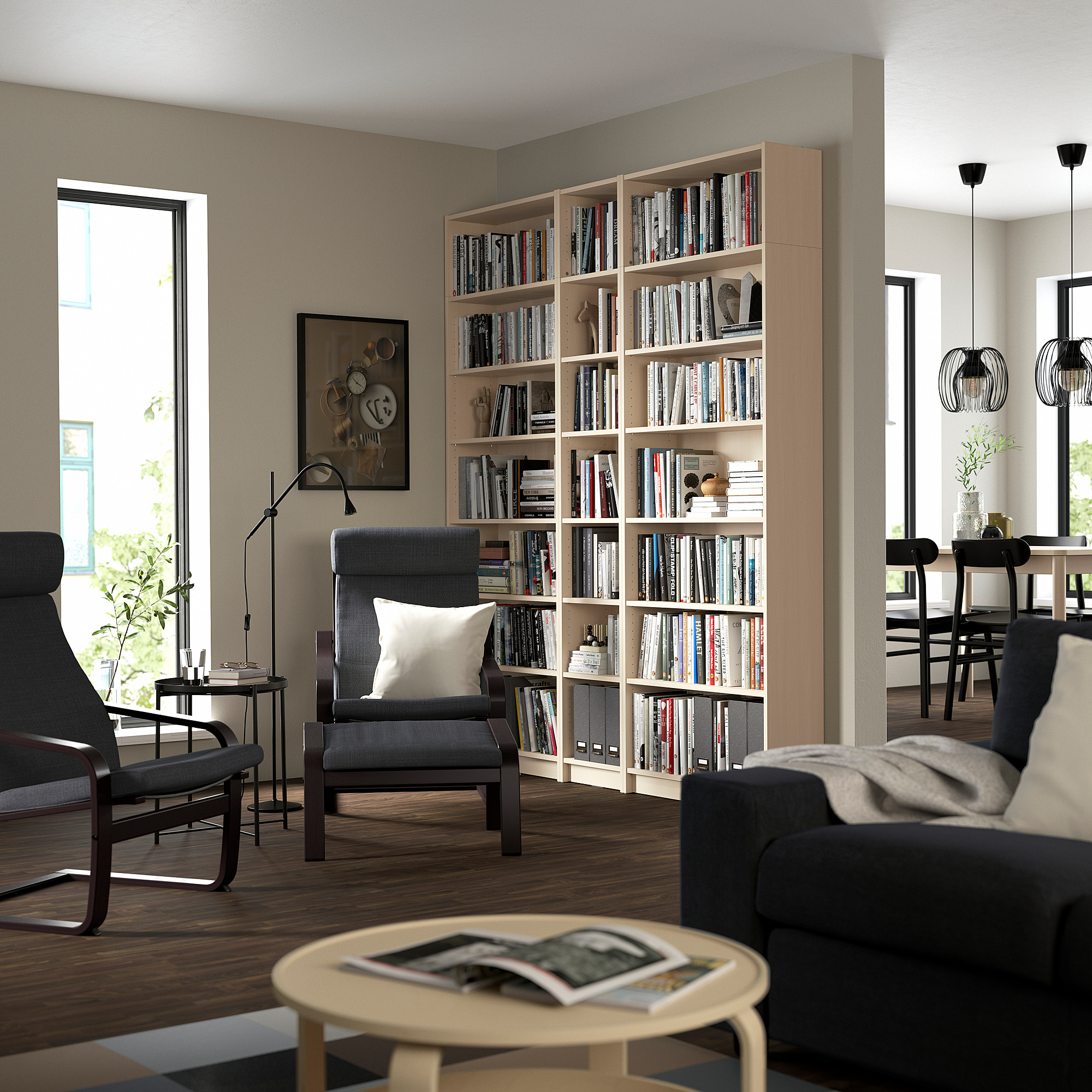 BILLY bookcase comb with extension units birch effect 200x28x237 cm