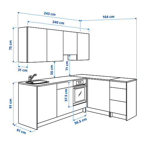 KNOXHULT угловая кухня