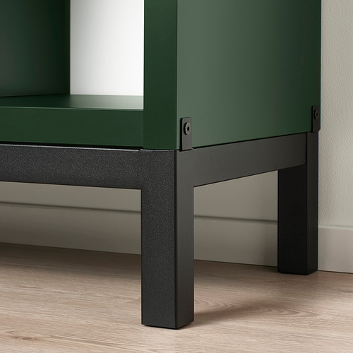 KALLAX shelving unit with underframe dark green/black 147x39x94 cm