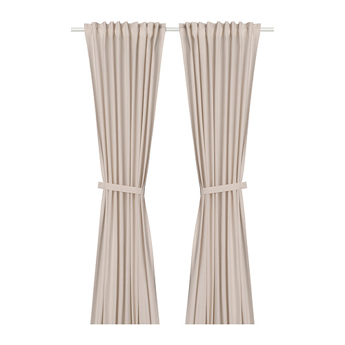 LENDA, curtains with tie-backs, 1 pair