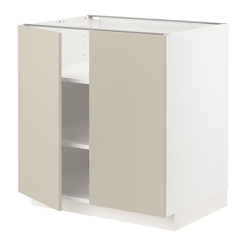 METOD, base cabinet with shelves/2 doors