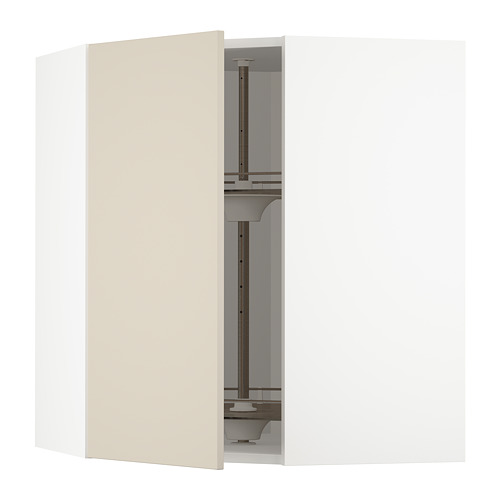 METOD, corner wall cabinet with carousel