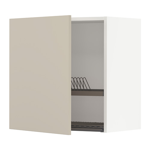 METOD, wall cabinet with dish drainer