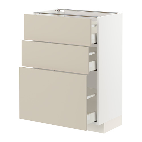 METOD/MAXIMERA, base cabinet with 3 drawers