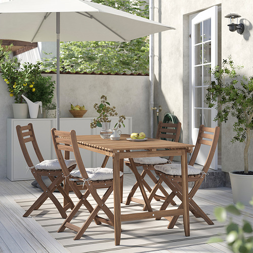 ASKHOLMEN, table+4 folding chairs, outdoor
