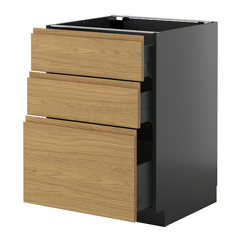 METOD/KNIVSHULT, напольный шкаф с 3 ящиками