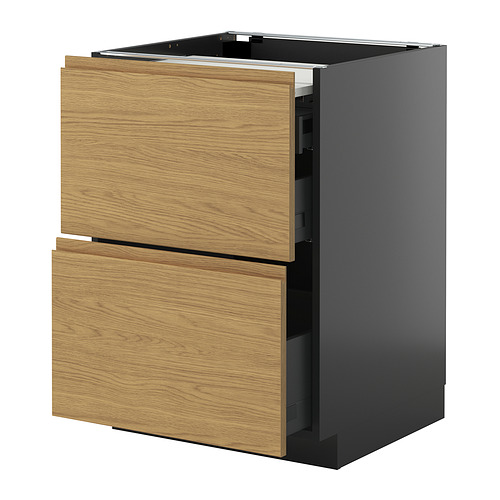 METOD/KNIVSHULT põr.kapp väljat. tööpind/3 sahtlit