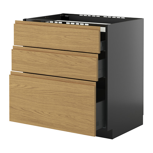 METOD/KNIVSHULT, шкаф д/варочной панели/3фасада/3ящ