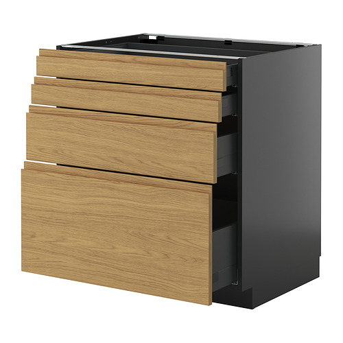 METOD/KNIVSHULT, base cab 4 frnts/4 drawers