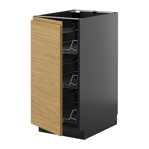 METOD põrandakapp traatkorvidega