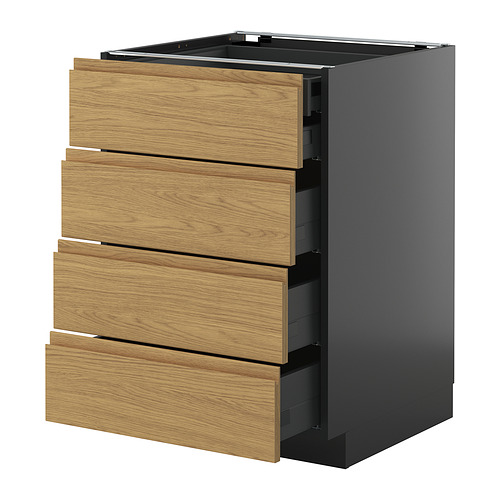 METOD/KNIVSHULT põr.kapp/4 esip/2 mad/3 kes sahtlit