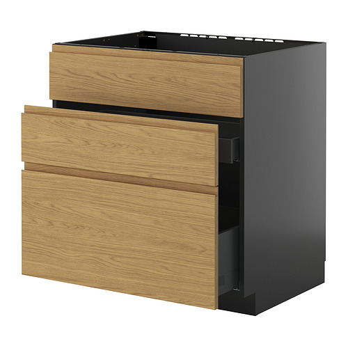 METOD/KNIVSHULT base cab f sink+3 fronts/2 drawers