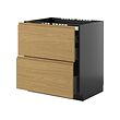 METOD/KNIVSHULT base cab f hob/2 fronts/3 drawers