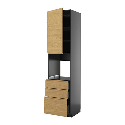 METOD/KNIVSHULT a. orkaitės spintelė, 3 stalčiai