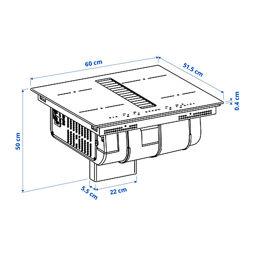 TÄCKNAN индукционная панель/вытяжка