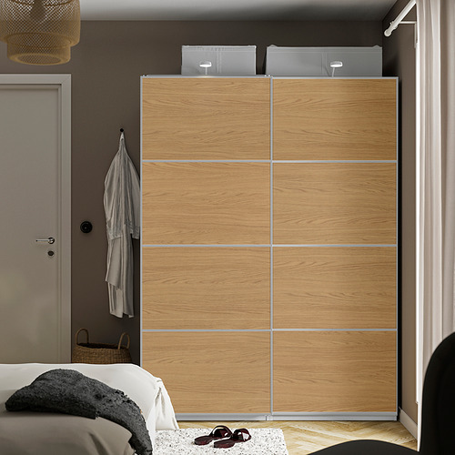 PAX/MEHAMN, wardrobe with sliding doors