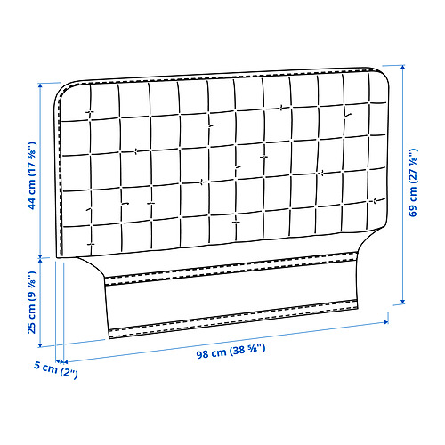SLÄKT headboard with cover