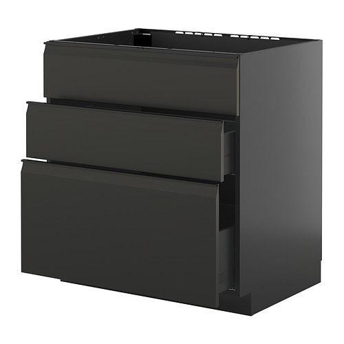 METOD/KNIVSHULT, base cab f hob/int extractor w drw