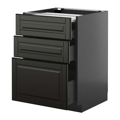 METOD/KNIVSHULT põr.kapp väljat. tööpind/3 sahtlit