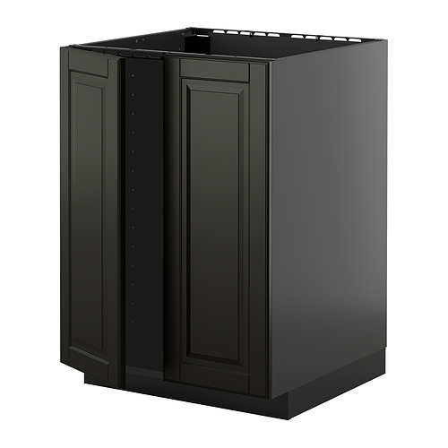 METOD, base cabinet for sink + 2 doors