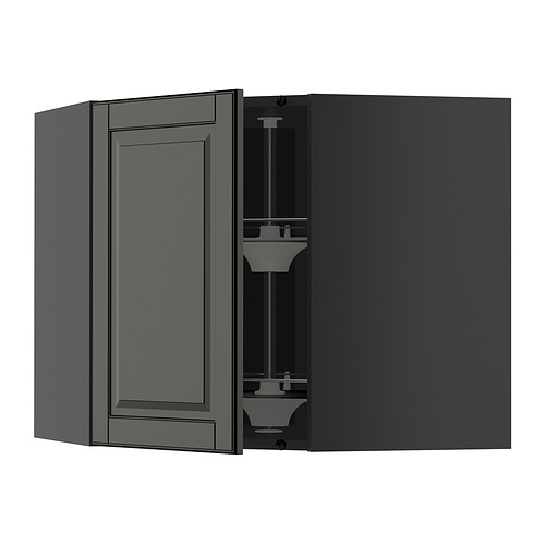 METOD, corner wall cabinet with carousel