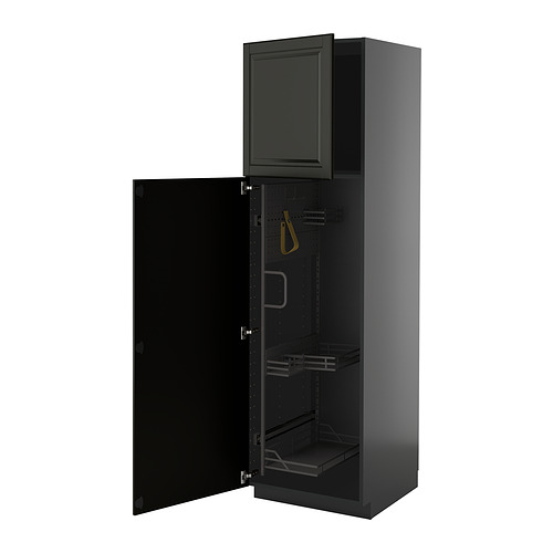 METOD, high cabinet with cleaning interior