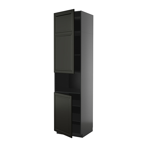 METOD, high cab f micro w 2 doors/shelves