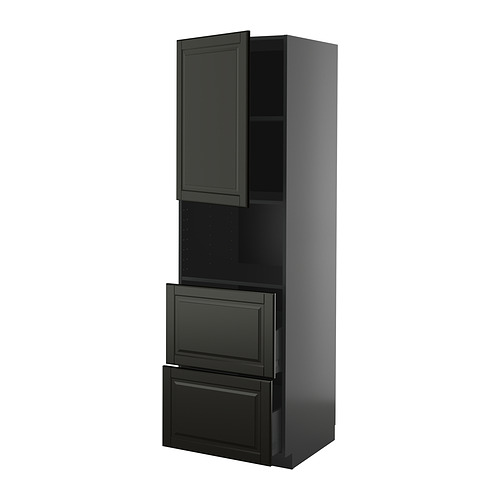 METOD/KNIVSHULT, hi cab f micro w door/2 drawers