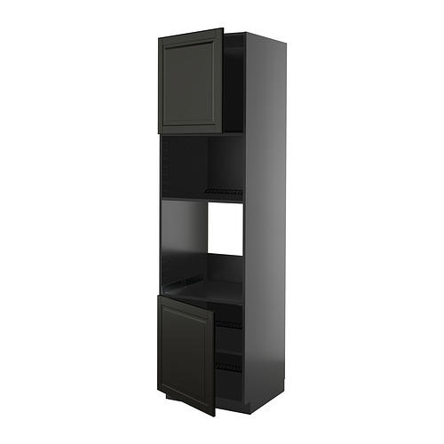 METOD, выс шкаф д/духовки/СВЧ/2 дв/полки