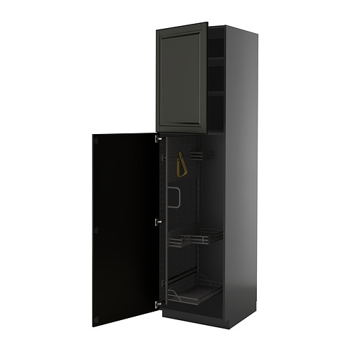METOD, high cabinet with cleaning interior