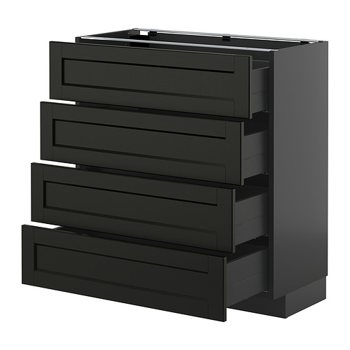 METOD/KNIVSHULT põrandakapp, 4 esipaneeli/4 sahtl.