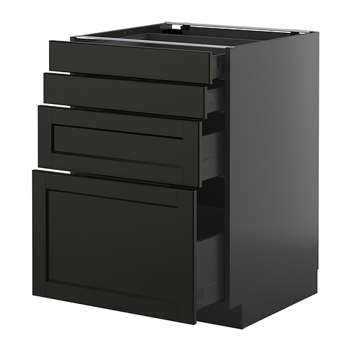 METOD/KNIVSHULT, base cab 4 frnts/4 drawers