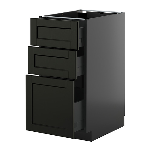 METOD/KNIVSHULT, base cabinet with 3 drawers