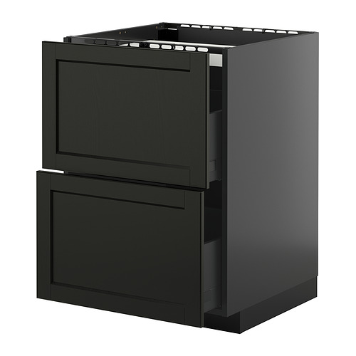 METOD/KNIVSHULT base cab f hob/2 fronts/2 drawers