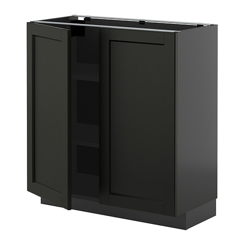 METOD, base cabinet with shelves/2 doors