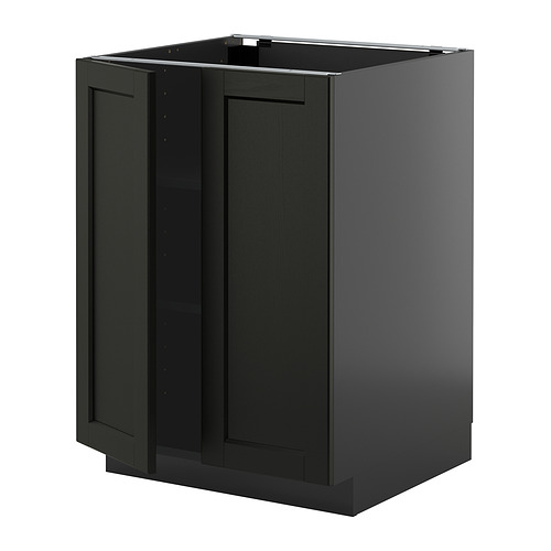 METOD, base cabinet with shelves/2 doors