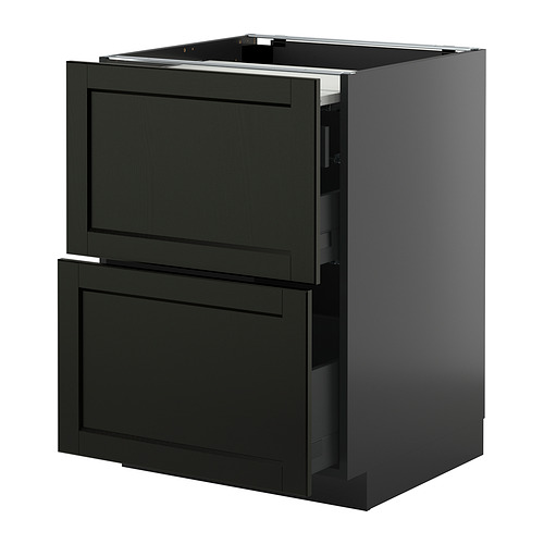 METOD/KNIVSHULT põr.kapp väljat. tööpind/3 sahtlit