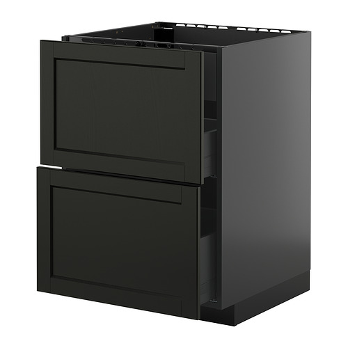 METOD/KNIVSHULT, base cab f hob/int extractor w drw
