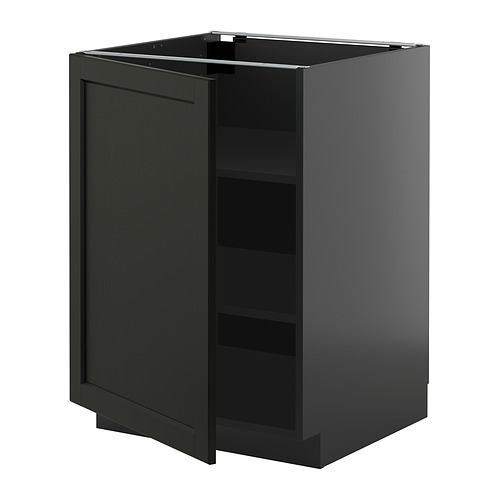 METOD, base cabinet with shelves