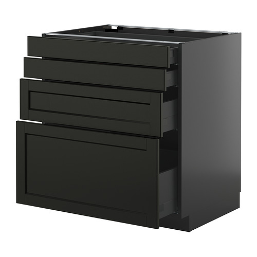 METOD/KNIVSHULT, base cab 4 frnts/4 drawers