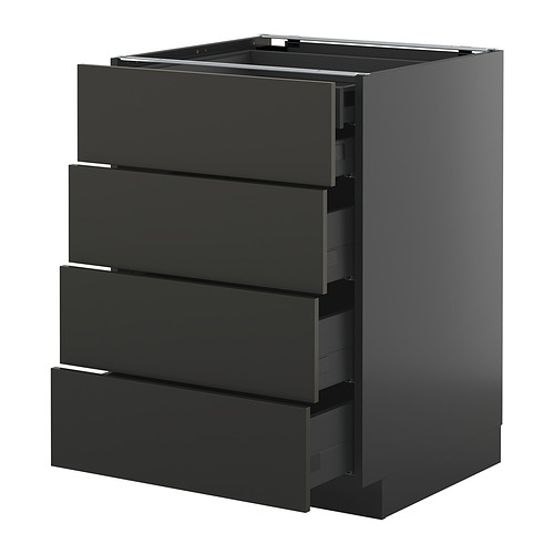 METOD/KNIVSHULT põr.kapp/4 esip/2 mad/3 kes sahtlit